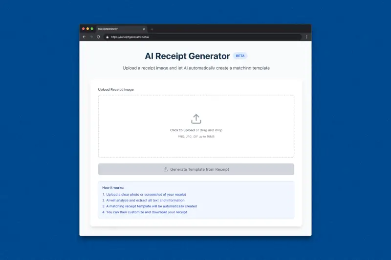 AI Receipt Generator